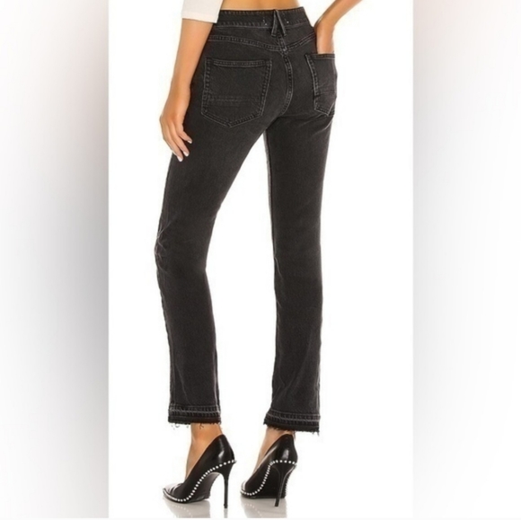 Free People We the Free Cuffed Slim Boyfriend Jean, Faded Black, 25 - Picture 2 of 12